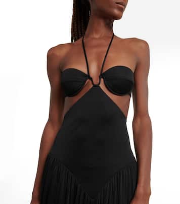 Vestido midi halter con abertura | Stella McCartney