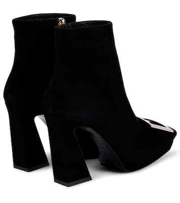 Ankle Boots Viv’ Square aus Veloursleder | Roger Vivier