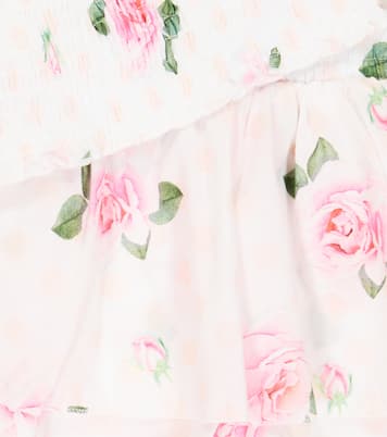 Baby floral cotton top and shorts set | Monnalisa