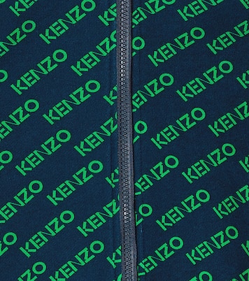 Felpa in cotone con zip e logo | Kenzo Kids