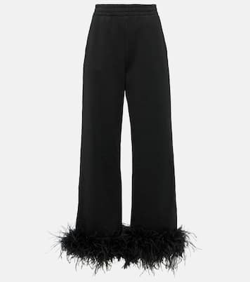 Pantaloni in cotone con piume | Prada