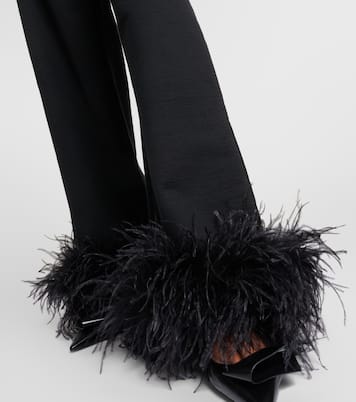 Pantaloni in cotone con piume | Prada
