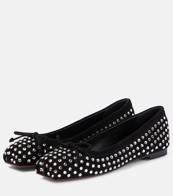 Ballerine Mamadrague in suede con cristalli | Christian Louboutin