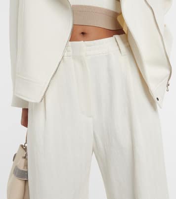 Pantaloni regular in cotone e lino | Brunello Cucinelli