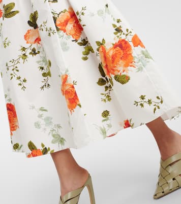 Floral cotton poplin midi dress | Erdem