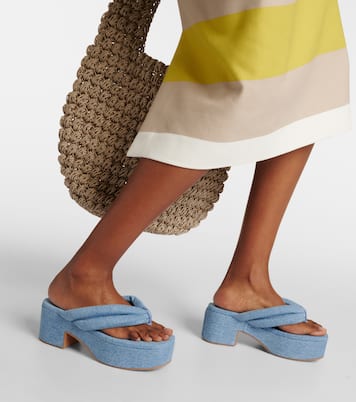 Denim platform thong sandals  | Dries Van Noten