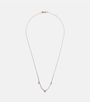 Collier Triple Drilled en or blanc 14 ct, saphirs et diamants | Roxanne First