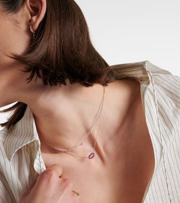 Collier Triple Drilled en or blanc 14 ct, saphirs et diamants | Roxanne First