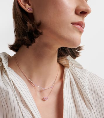Collier Triple Drilled en or blanc 14 ct, saphirs et diamants | Roxanne First