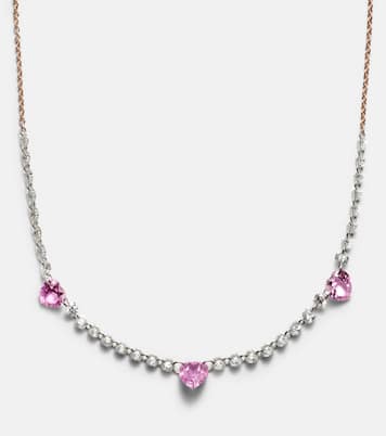 Collier Triple Drilled en or blanc 14 ct, saphirs et diamants | Roxanne First