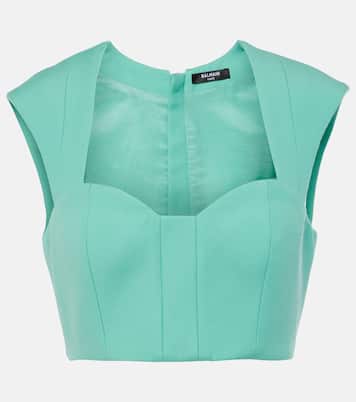 Top raccourci en laine | Balmain