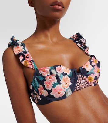 Kiwi Danza floral bikini top | Agua by Agua Bendita