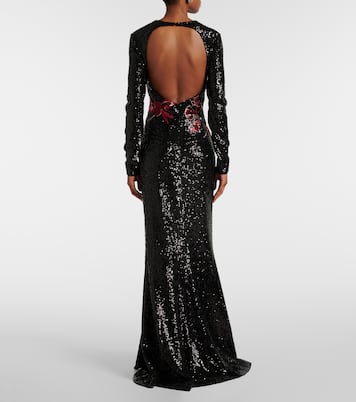 Abito lungo con paillettes e cut-out | Elie Saab