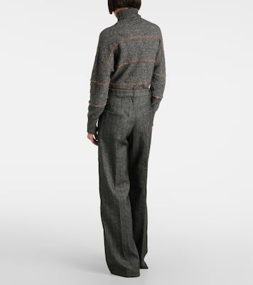 Pantaloni a gamba larga in misto lana | Brunello Cucinelli