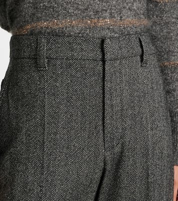 Pantaloni a gamba larga in misto lana | Brunello Cucinelli