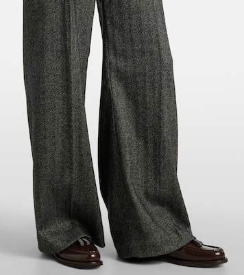 Pantaloni a gamba larga in misto lana | Brunello Cucinelli