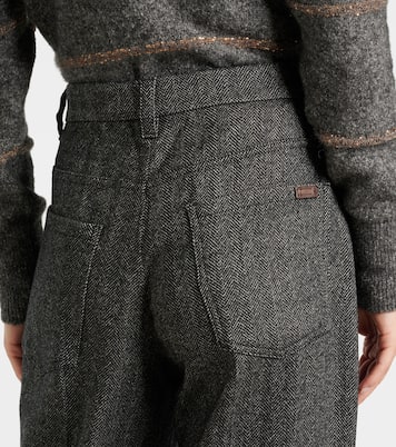 Pantaloni a gamba larga in misto lana | Brunello Cucinelli