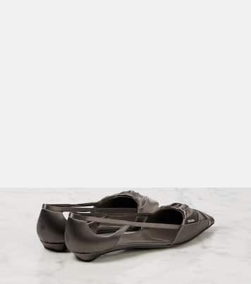 Cutout satin ballet flats | Prada
