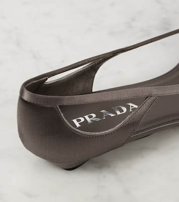 Cutout satin ballet flats | Prada