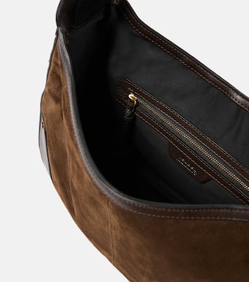 Sierra leather-trimmed suede shoulder bag | Isabel Marant