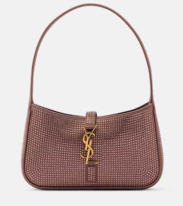 Borsa a spalla Le 5 à 7 Mini in raso con cristalli | Saint Laurent