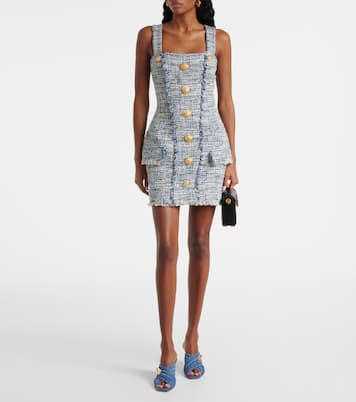 Mules 75 en jean à ornements | Balmain