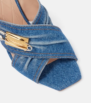 Mules 75 en jean à ornements | Balmain