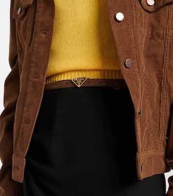 Ceinture en daim à logo | Prada