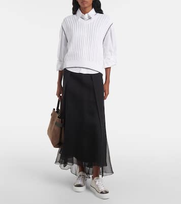 Slip-on Kate in maglia con suede | Brunello Cucinelli