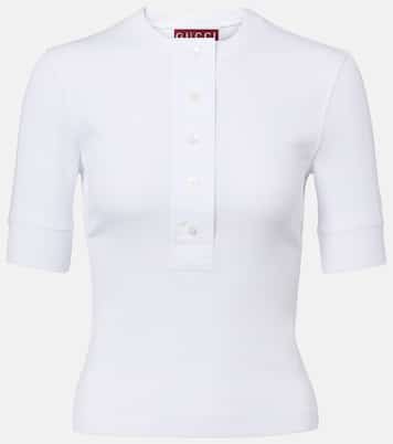 Camiseta acanalada de algodón | Gucci