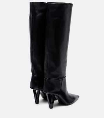 85 leather knee-high boots | Versace