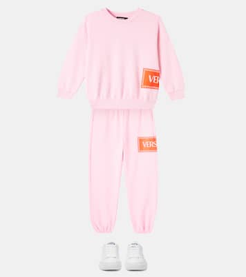 Logo棉质针织运动裤 | Versace Kids