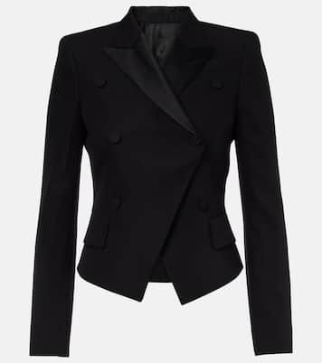 Double-breasted wool-blend blazer  | McQueen