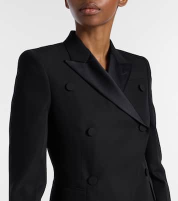 Double-breasted wool-blend blazer  | McQueen
