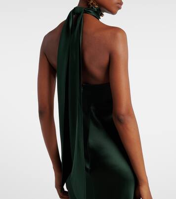 Chilton halterneck open-back satin gown | Ralph Lauren Collection
