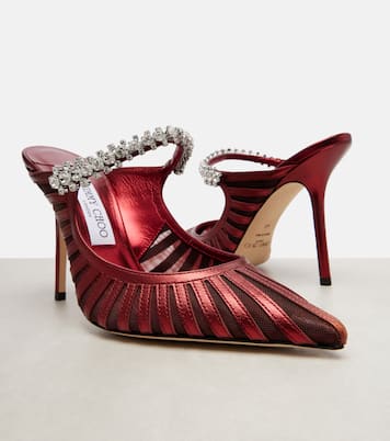 Bing 100 metallic leather and mesh mules | Jimmy Choo