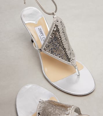 Sandales The Thong 85 en cuir métallisé | Jimmy Choo