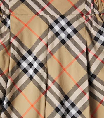 Pantaloni in cotone Burberry Check a gamba larga | Burberry Kids