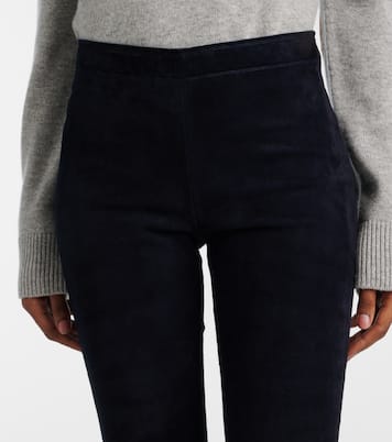 Carolyn mid-rise suede leggings | Stouls