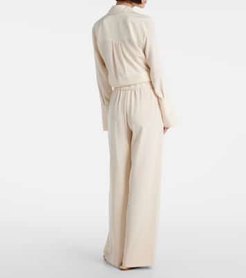 Pantaloni Bonn a gamba larga in misto seta | Max Mara