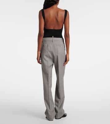 High-rise virgin wool straight pants | Victoria Beckham