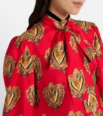 Blusa de seda estampada con lazada | Dolce&Gabbana