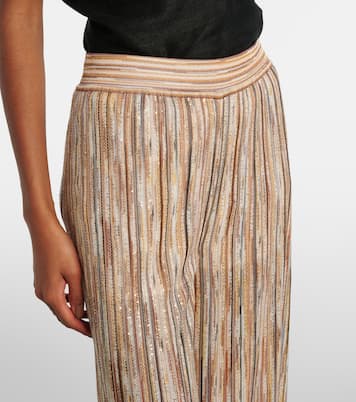 Pantalones anchos de lamé en zigzag | Missoni