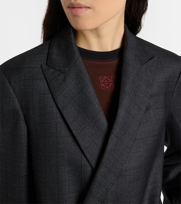 Prince of Wales check wool wrap blazer | Loewe
