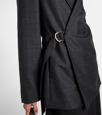 Prince of Wales check wool wrap blazer | Loewe