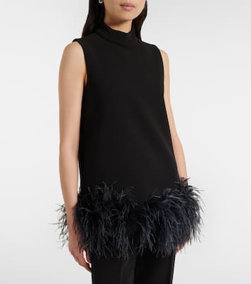 Feather-trimmed top | Max Mara