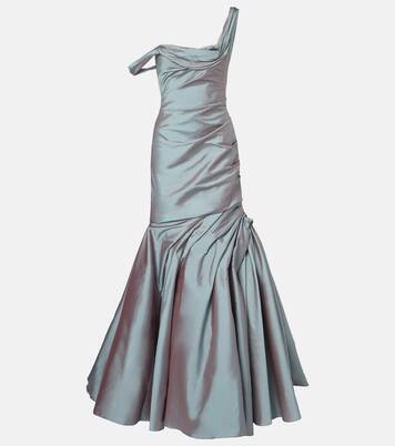 Asymmetric ruched gown | Marmar Halim