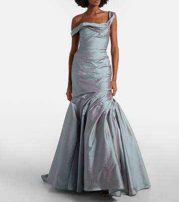 Asymmetric ruched gown | Marmar Halim