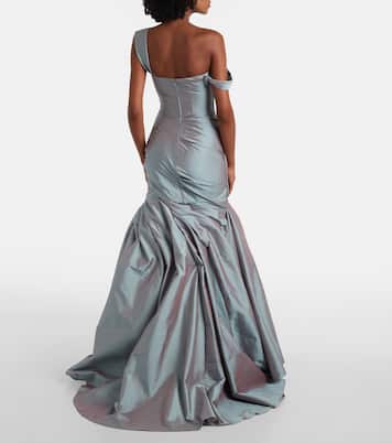 Asymmetric ruched gown | Marmar Halim