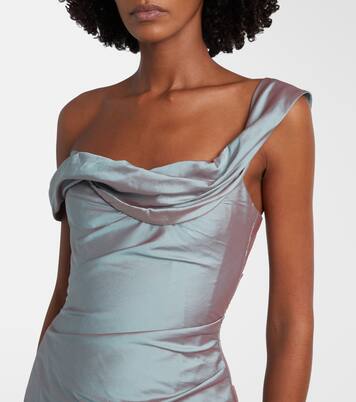 Asymmetric ruched gown | Marmar Halim